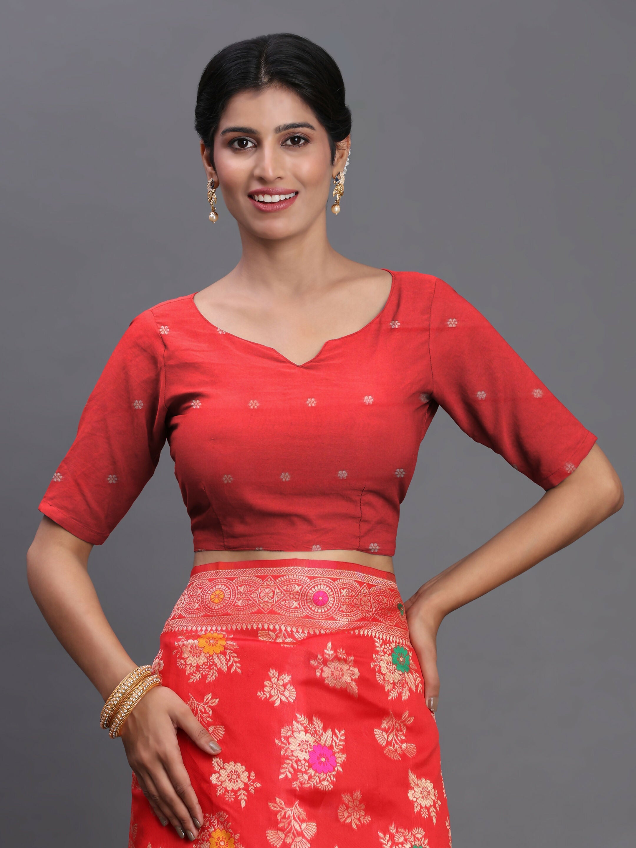 Shree Shyam Fashion Banarasi Silk Red Saree - Distacart