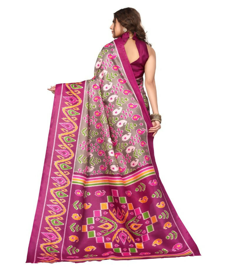 Vamika Purple Printed Art Silk Saree