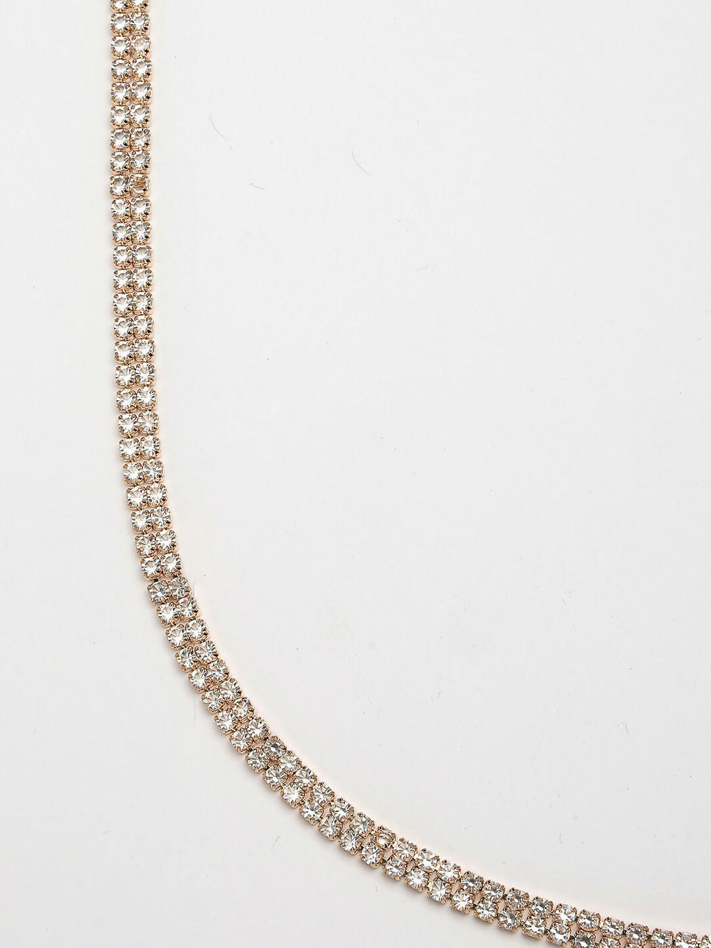 NVR Women's Rose Gold-Polished AD-Studded Double Layered Kamarbandh Waist Chain