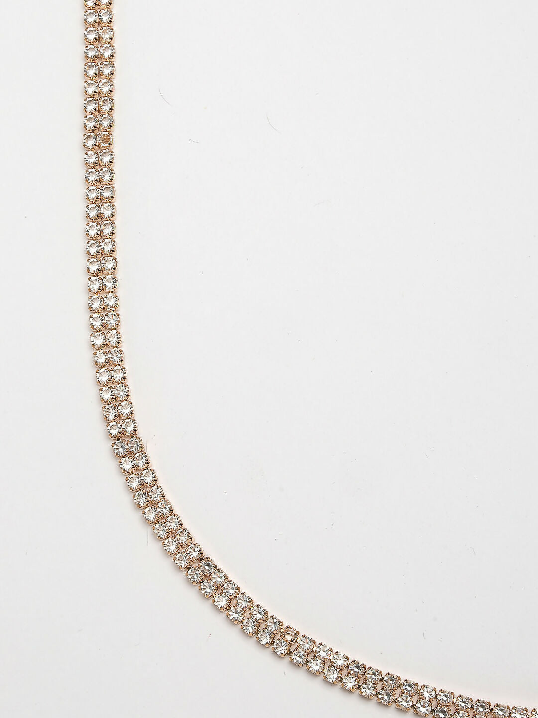 NVR Women's Rose Gold-Polished AD-Studded Double Layered Kamarbandh Waist Chain