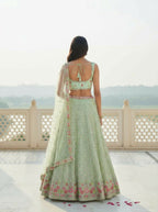 Lehenga Mart Designer Indian Wedding Lehenga Choli-Pista Green - Distacart