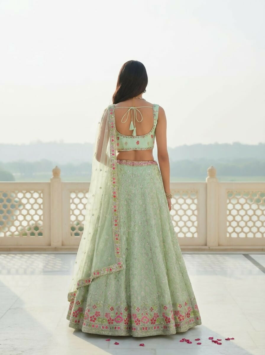 Lehenga Mart Designer Indian Wedding Lehenga Choli-Pista Green - Distacart