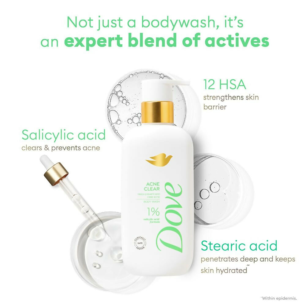 Dove Acne Clear Serum Body Wash with 1% Clearing Serum + Salicylic Acid