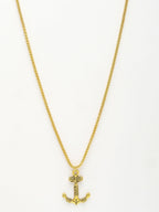 NVR Men's Gold-Polished Stainless Steel Pendant with Chain