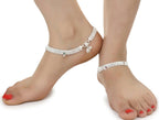 AanyaCentric Gold-plated Mangalsutra Pendant Earring Set & Silver Plated Anklet - Distacart
