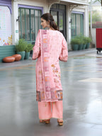 Joban Fashion Pink Position Digital Print With Position Foil Kurta Set - Distacart