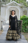 Joban Fashion Black Georgette Sequence Embroidery Work Kurta Set - Distacart