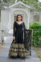Joban Fashion Black Georgette Sequence Embroidery Work Kurta Set - Distacart