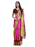 Mimosa Women's Banarasi Silk Multicolor Saree - Distacart
