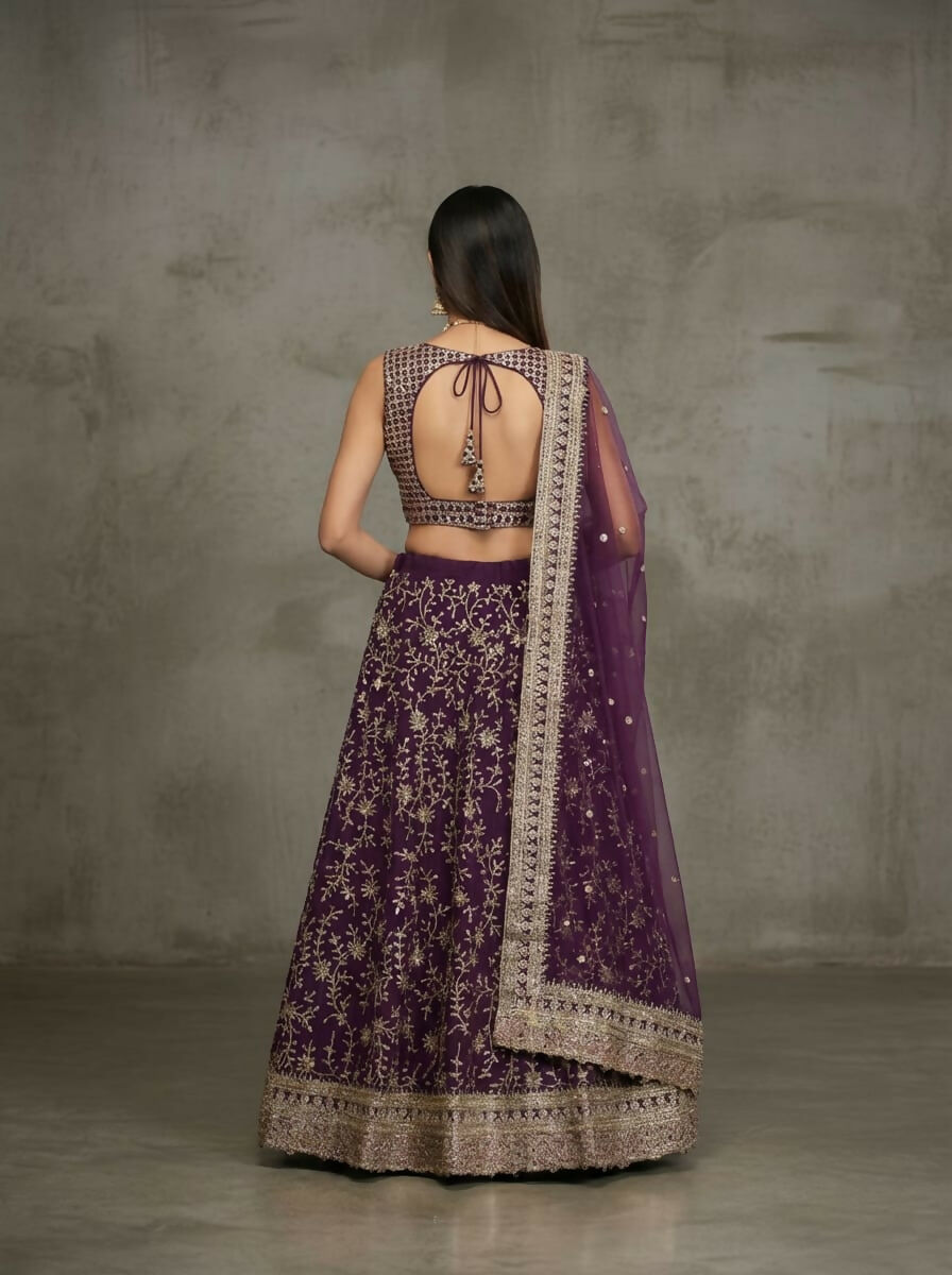 Lehenga Mart Designer Indian Wedding Lehenga Choli-Purple - Distacart