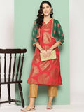 Ahalyaa Women's Traditional wear Kurta - Red