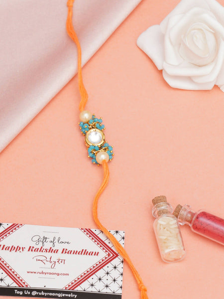 Designer kundan Rakhi - Ruby Raang