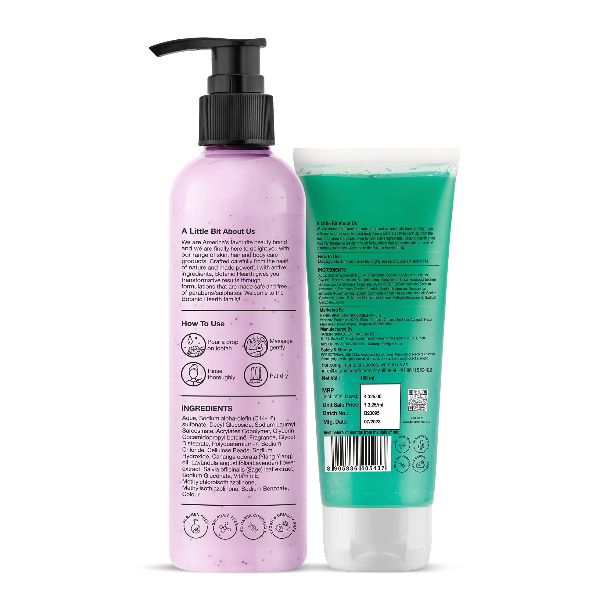 Botanic Hearth Hyaluronic Face Wash with Lavender Body Wash
