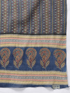 Yufta Women Blue and Red Ethnic Motifs Pure Cotton Kurta with Trouser and Dupatta