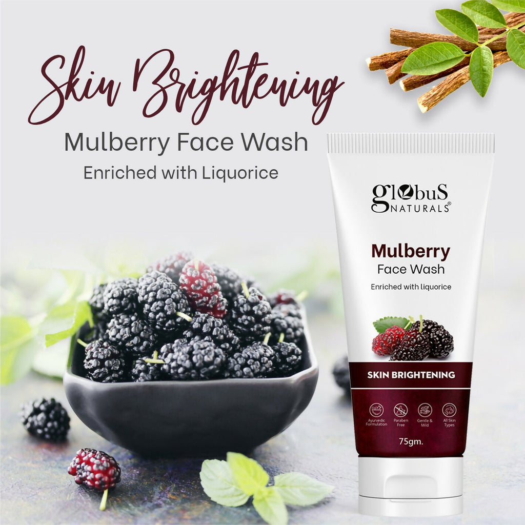 Globus Naturals Mulberry Fairness Face Wash, Suitable For All Skin Types - Distacart