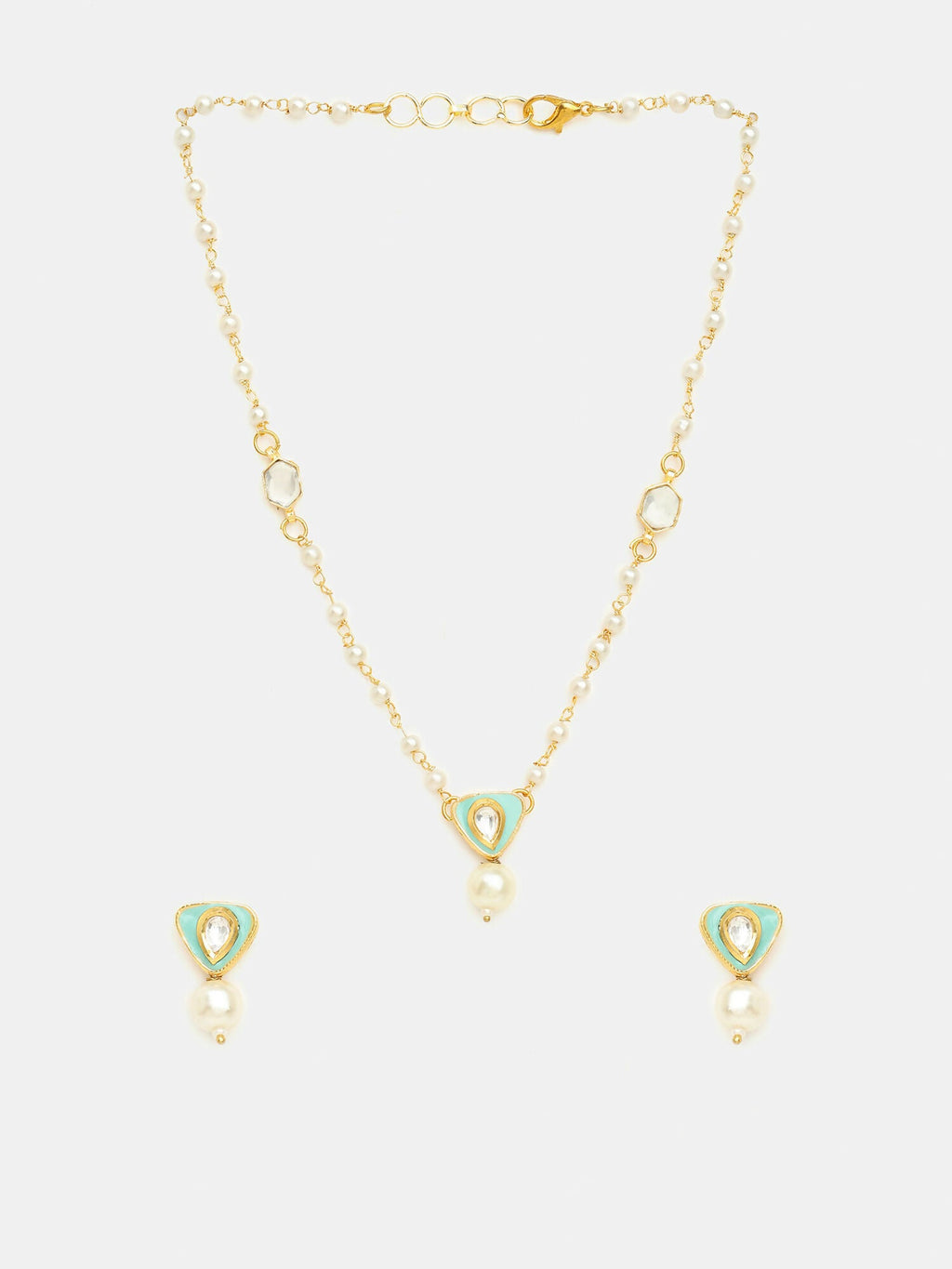 Ruby Raang Ruhani Pearl Necklace And Earrings Set - Distacart