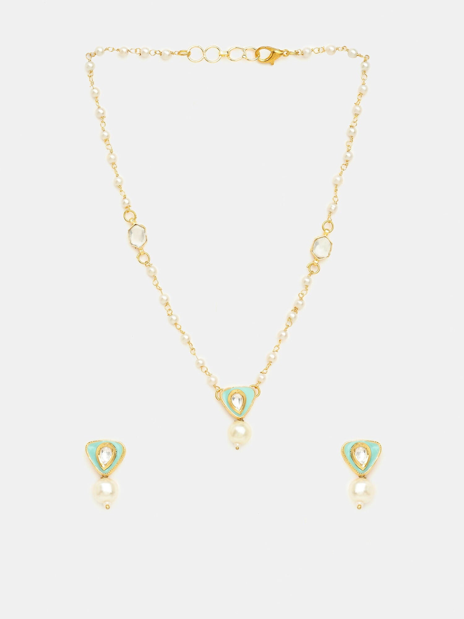 Ruby Raang Ruhani Pearl Necklace And Earrings Set - Distacart