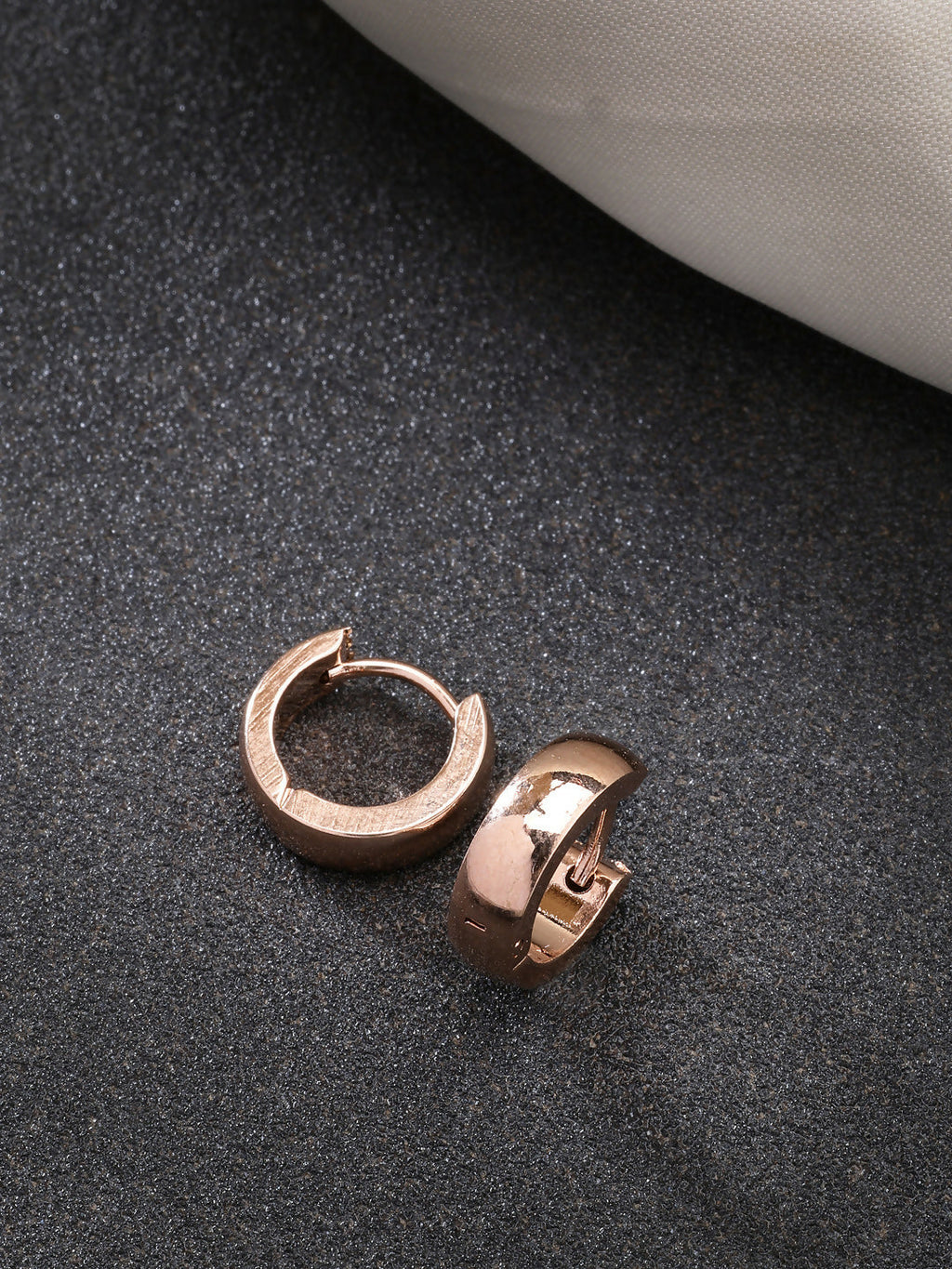 NVR Men's Rose Gold Stainless Steel Hoop Earrings - Distacart