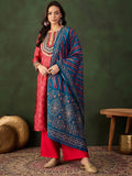 Sangria Embroidered Kurta & Palazzo With Dupatta
