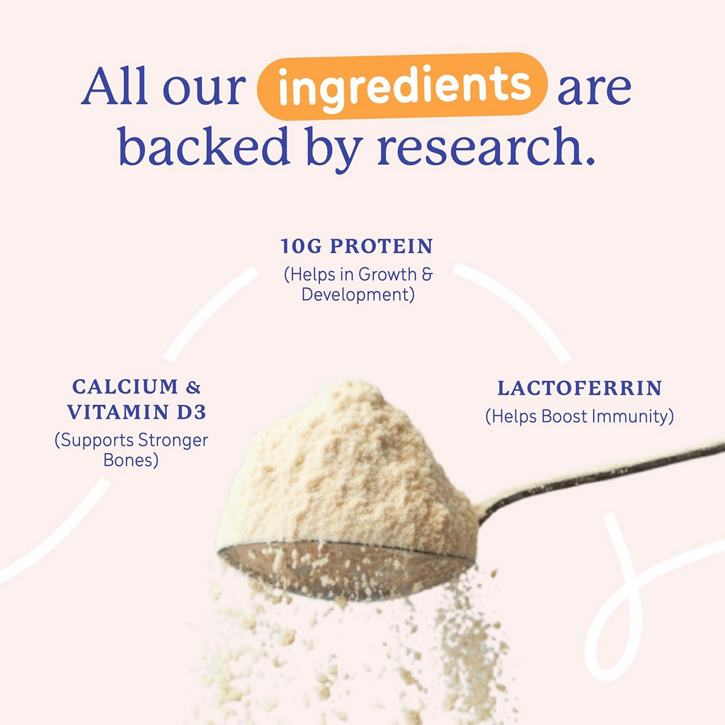 Gritzo SuperMilk Growth+ (Formerly Height+) (7-12y Boys), 10g Protein Powder-Creamy Vanilla - Distacart