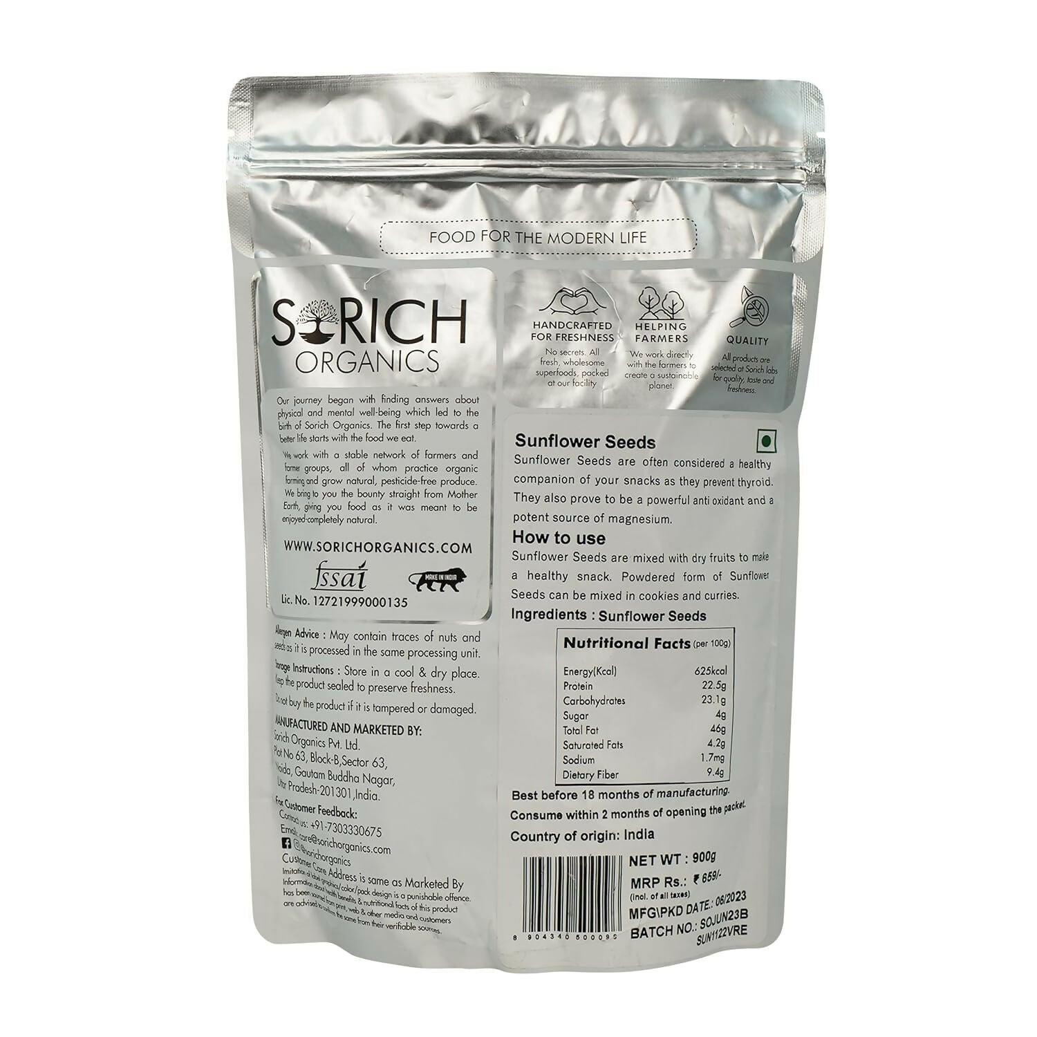 Sorich Organics Raw USDA Organic Sunflower Seeds - Distacart