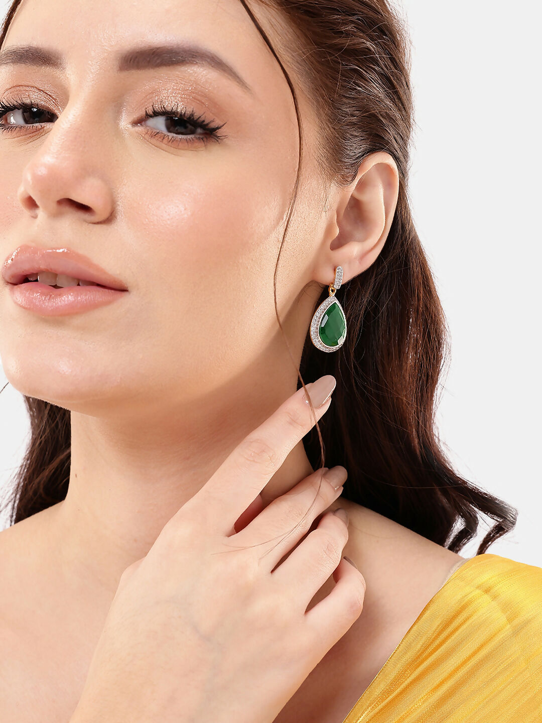 Nuyug 22K Gold Plated Fern Radiance Contemporary Drop Earrings - Distacart