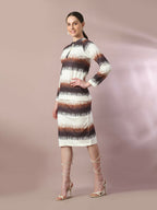 Myshka Women's Multi Printed Knee Length Party Embellished Skirts