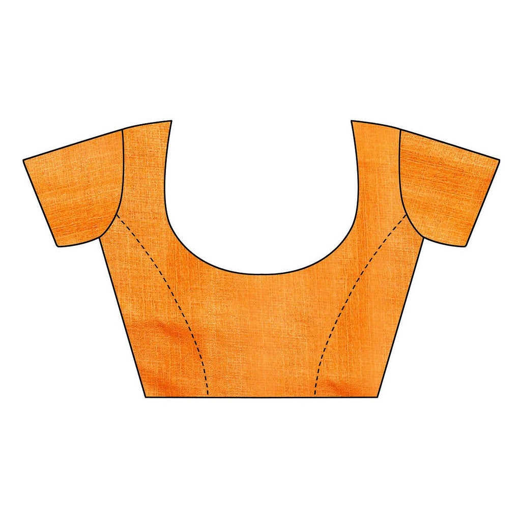 Vamika Orange Kalamkari With Jhalar Khadi Silk Saree - Distacart