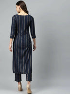 Vamika Printed Rayon Blue Party Wear/Casual Wear Kurta Set/Suit - Distacart