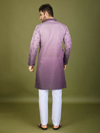 Vastranavya Ombre Purple Premium Viscose Silk Thread & Sequence Embroidery work Kurta
