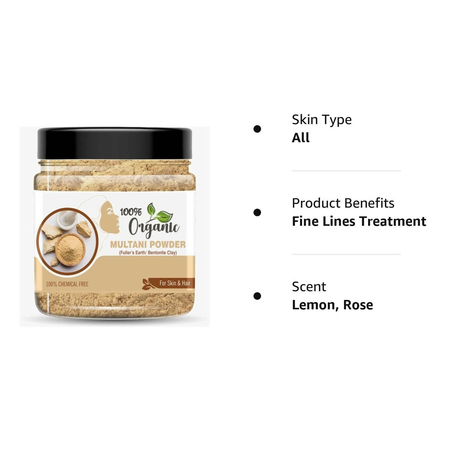 Organic 100% Multani Mitti Powder