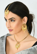 Mominos Fashion Johar Kamal Gold-Plated Brass Finish Long Necklace For Women (Golden) - Distacart