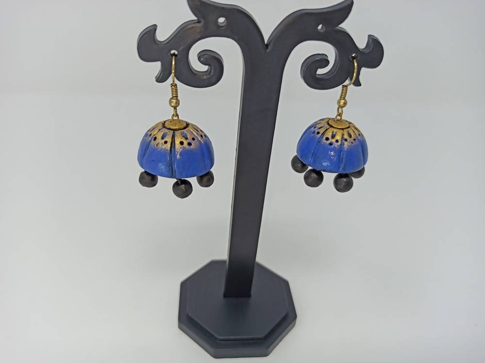Terracotta Double Shade Hanging Jhumkas
