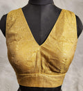 Kia Fashions Gold Crush Tissue Self Design Readymade Blouse - Distacart