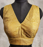 Kia Fashions Gold Crush Tissue Self Design Readymade Blouse - Distacart
