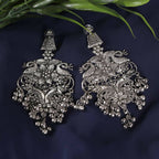 Mominos Fashion Joharkamal Silver-Plated Peacock Design Drop Earrings For Women - Distacart