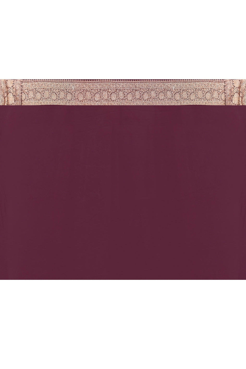 Joban Fashion Nude Pink Crepe Chiffon Pure Handloom Banarasi Silk Saree