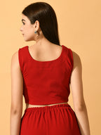 Myshka Women's Red Solid Party Top