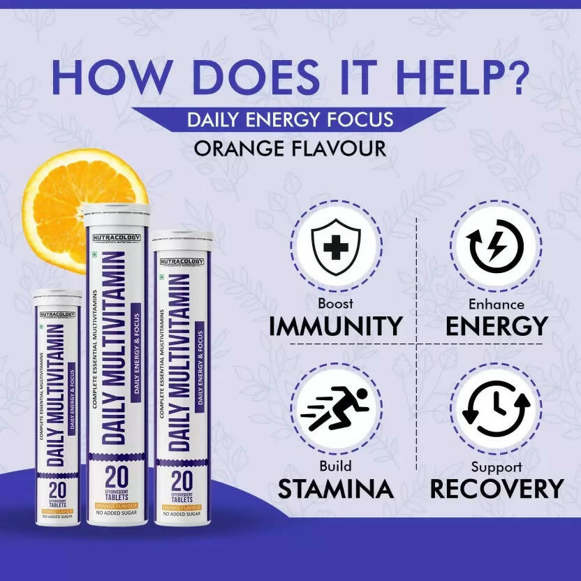 Nutracology Daily Multivitamin Effervescent Tablets With Vitamins & Minerals For Men & Women - Distacart