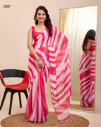 Pink Georgette Designer Printed Ready To Wear Saree - Ibiza