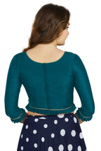 Aastha Fashion Women's Teal Art Silk Designer Party Wear Readymade Blouse