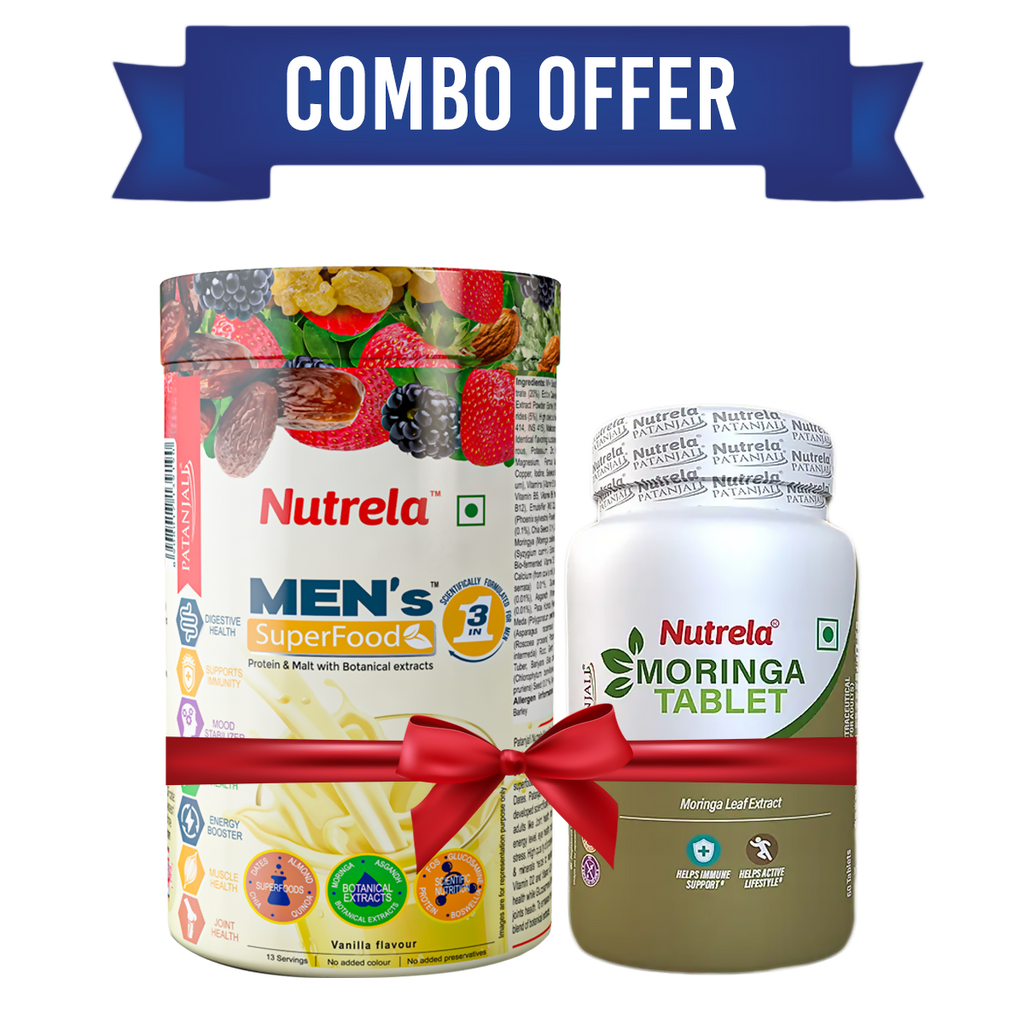 Patanjali Nutrela Men's Superfood + Moringa Tablets Combo - Distacart