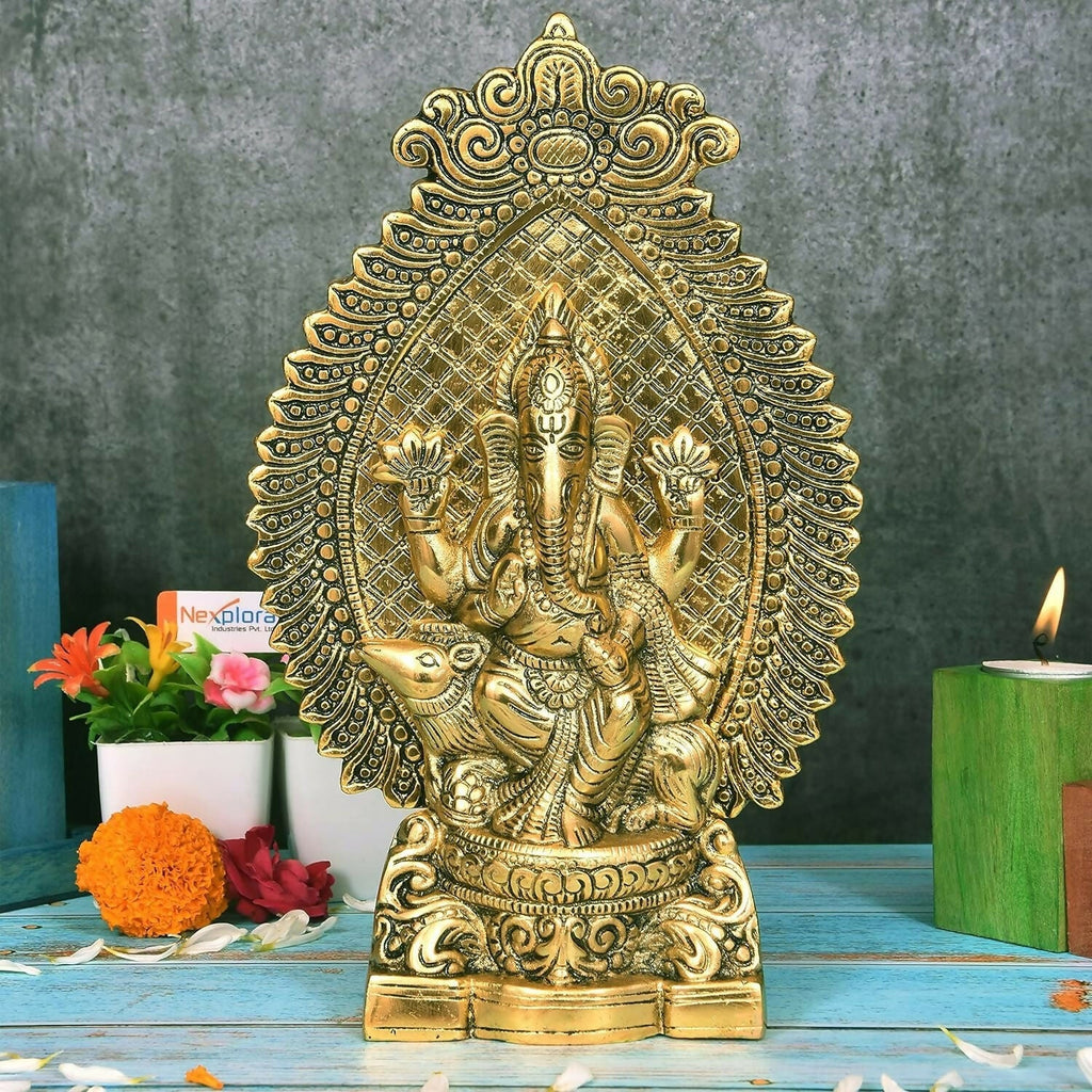 Nexplora Industries Metal Ganesh Idol
