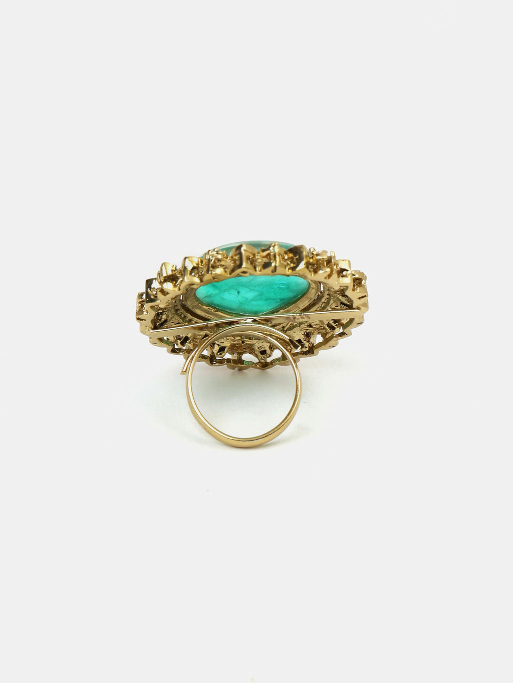Ruby Raang Teardrop Green Stone Ring