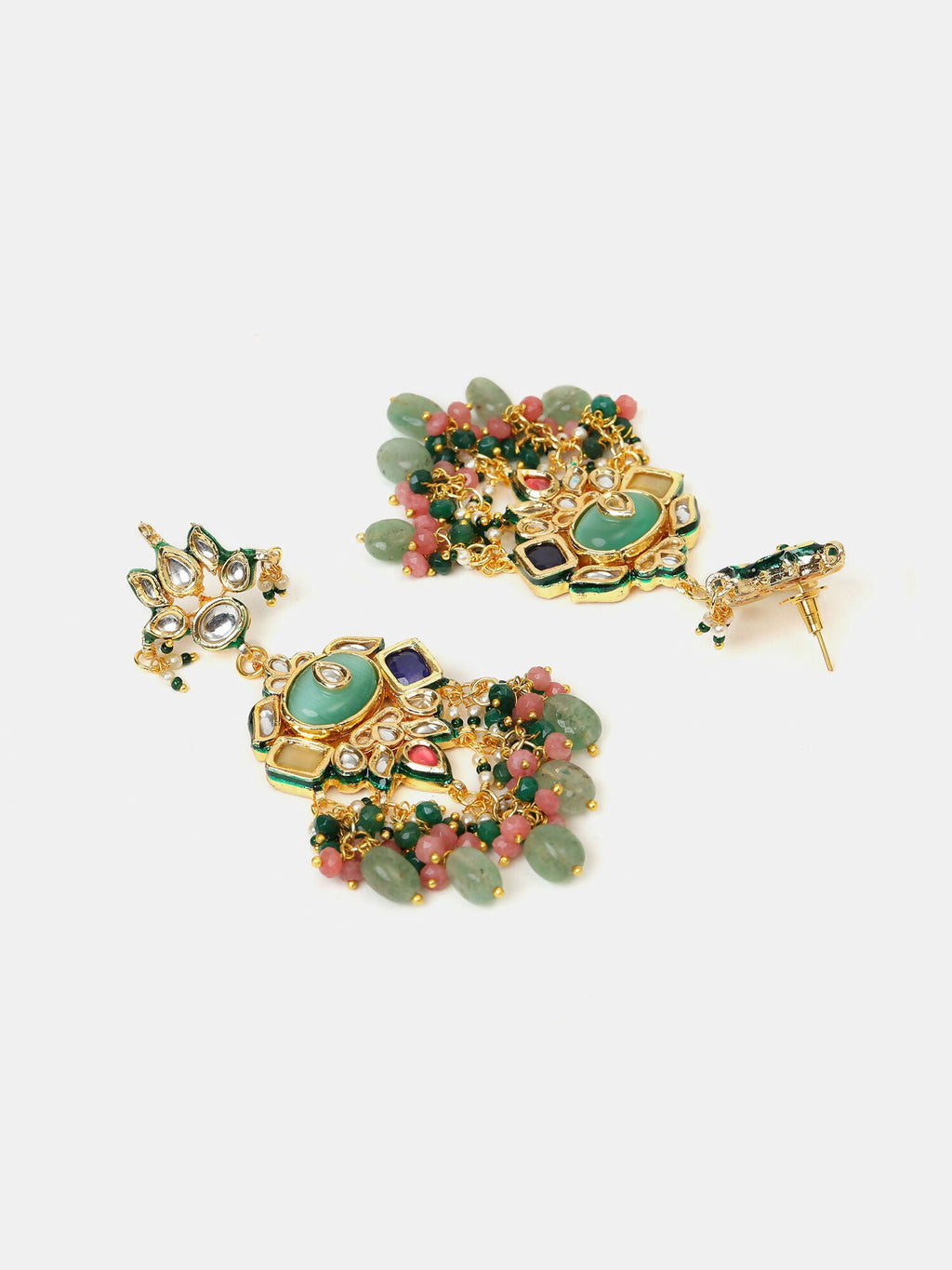Ruby Raang Kundan Haar With Matching Earrings