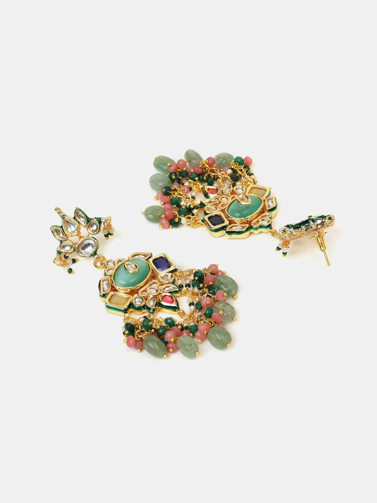 Ruby Raang Kundan Haar With Matching Earrings
