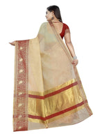 Vamika Banarasi Jaquard Cream Weaving Saree