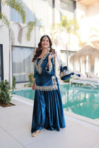 Joban Fashion Rama Kurta Set Velvet Sequins , Zari, Coding & Thread Embroidered work - Distacart