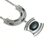 Mominos Fashion Johar Kamal Oxidised Silver-Plated Stone Work Long Necklace Handicraft - Distacart