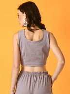 Myshka Women's Lavender Solid Party Top